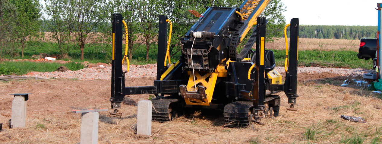 Фундамент из ЖБ-свай с использованием малогабаритной техники Фундамент из ЖБ-свай с использованием малогабаритной техники